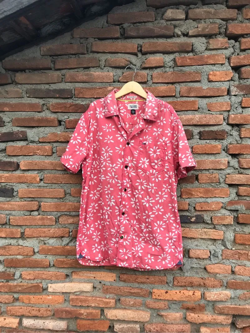 Tommy Hilfiger Y2K Casual Casual shirt Pria white pink photo 1