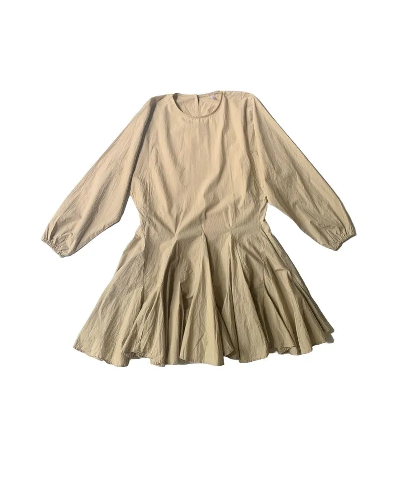 Casual Midi dress Wanita tan photo 1