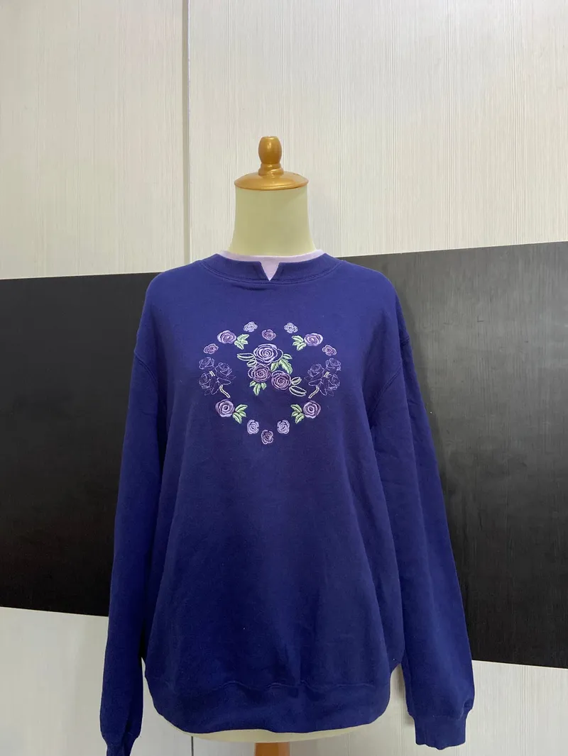 Streetwear Sweater Wanita navy pink photo 1