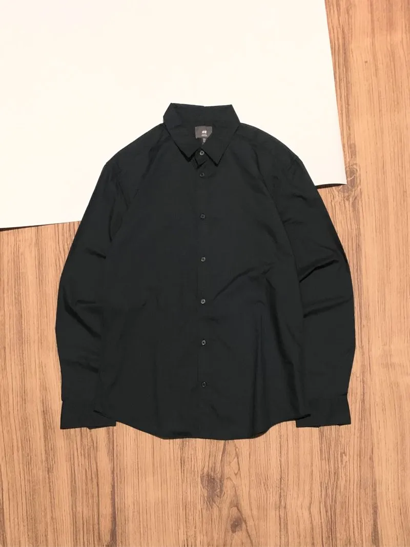 H&M Minimalist Formal shirt Pria black photo 1