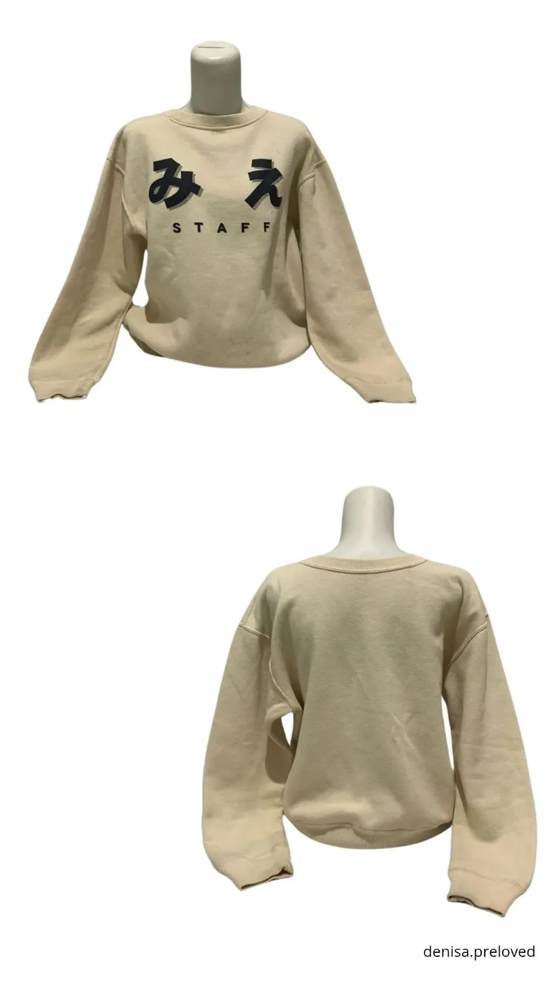 Casual Sweater Wanita cream black photo 1