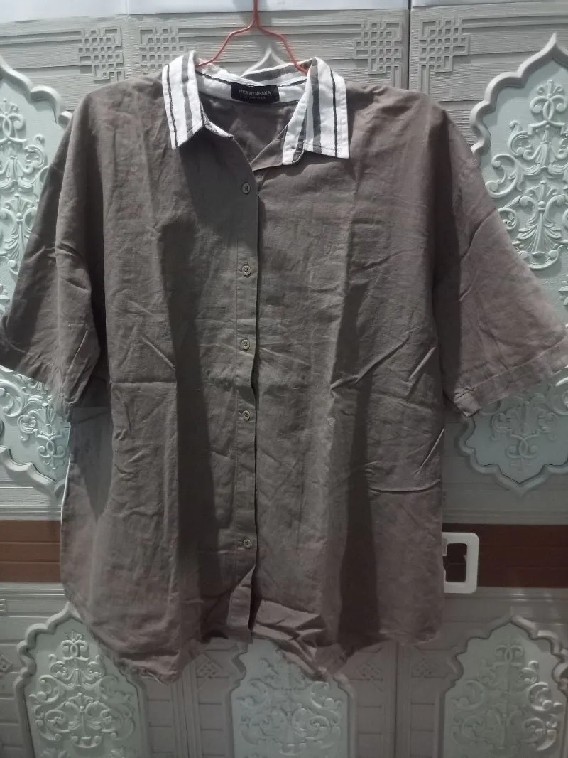 Casual Shirt Wanita brown photo 1