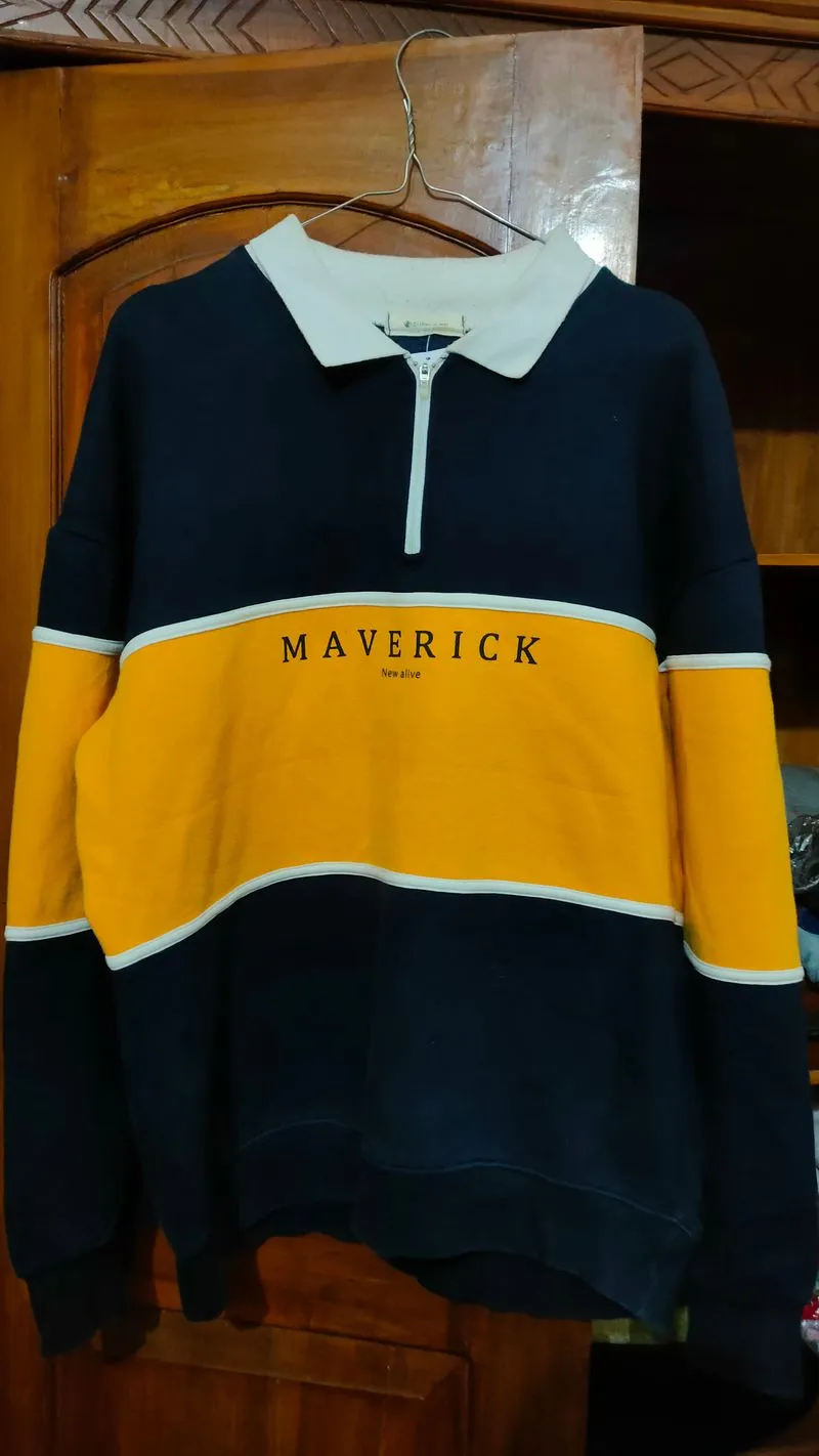 Maverick Casual Sweatshirt Pria yellow black photo 1