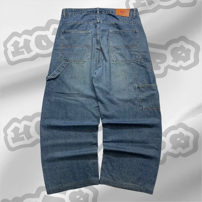 Streetwear Y2K Jeans Pria blue photo 1
