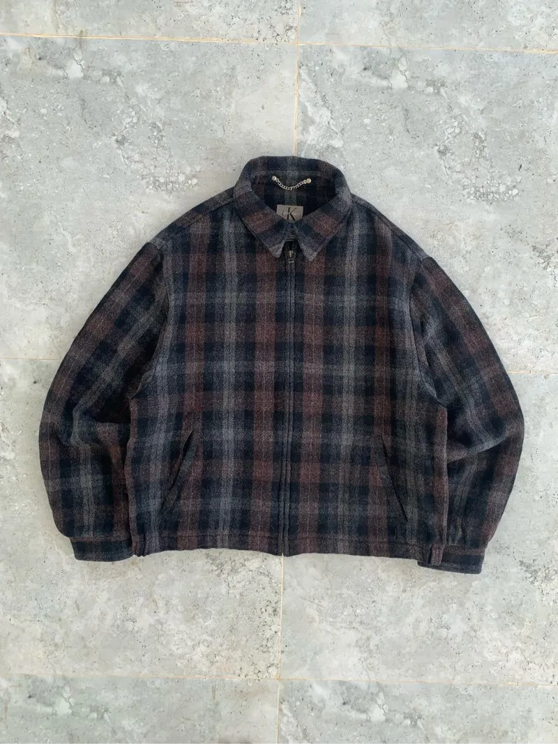 Calvin Klein Vintage Y2K Harrington jacket Pria brown black photo 1