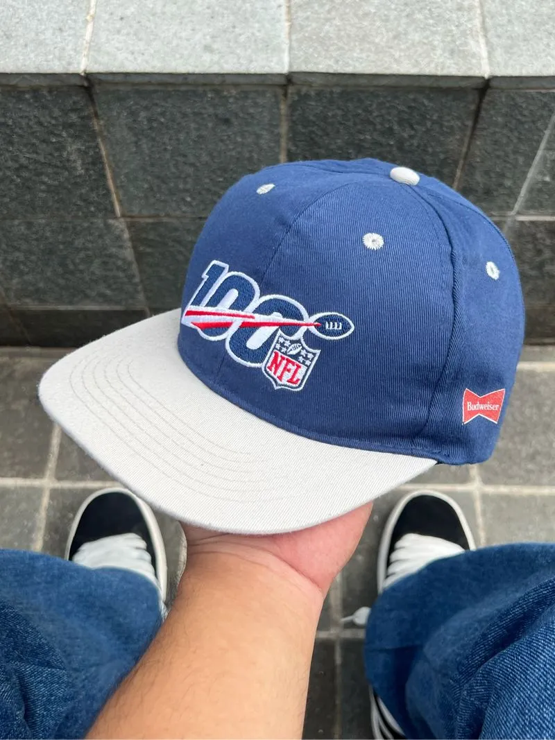 Vintage Streetwear Hat Pria white blue photo 1