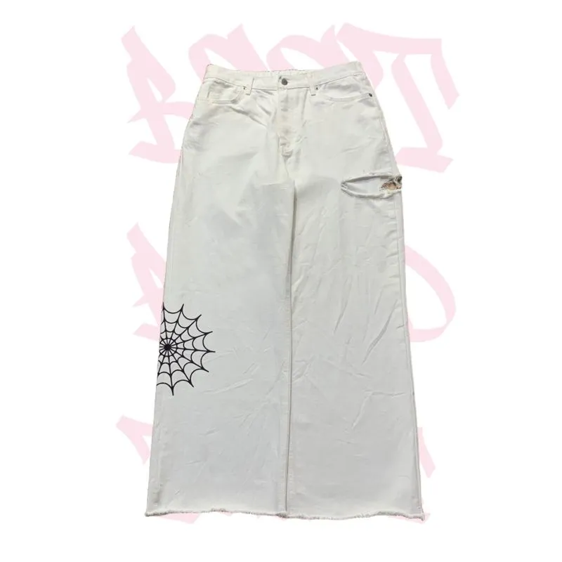 Y2K Skater Jeans Pria white photo 1