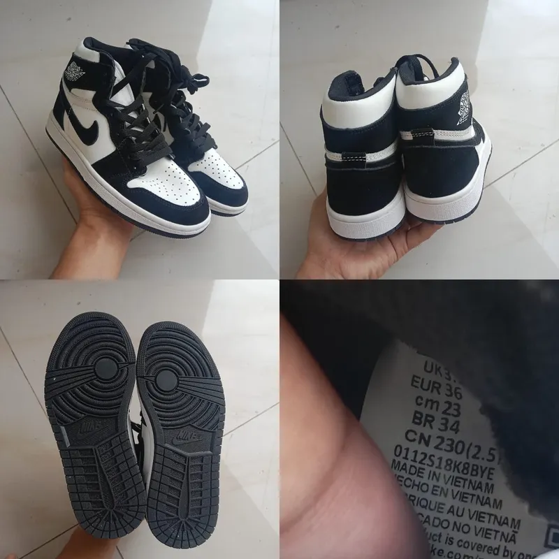 Nike Air Jordan Streetwear Casual Sneakers Wanita white black photo 1