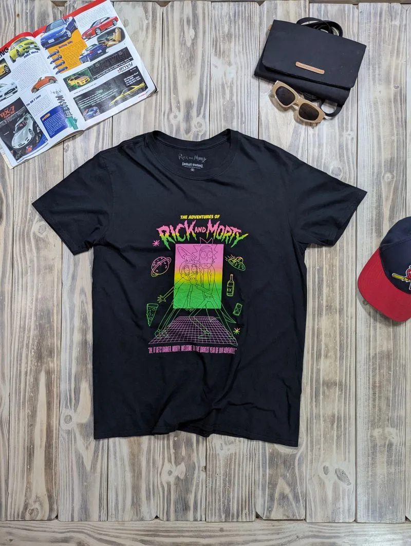 Streetwear Casual T-shirt Pria pink black photo 1