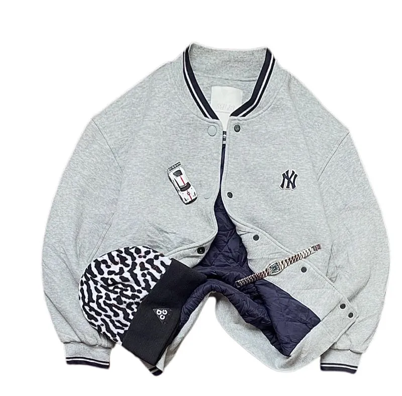 MLB Grunge Indie Varsity jacket Pria gray photo 1