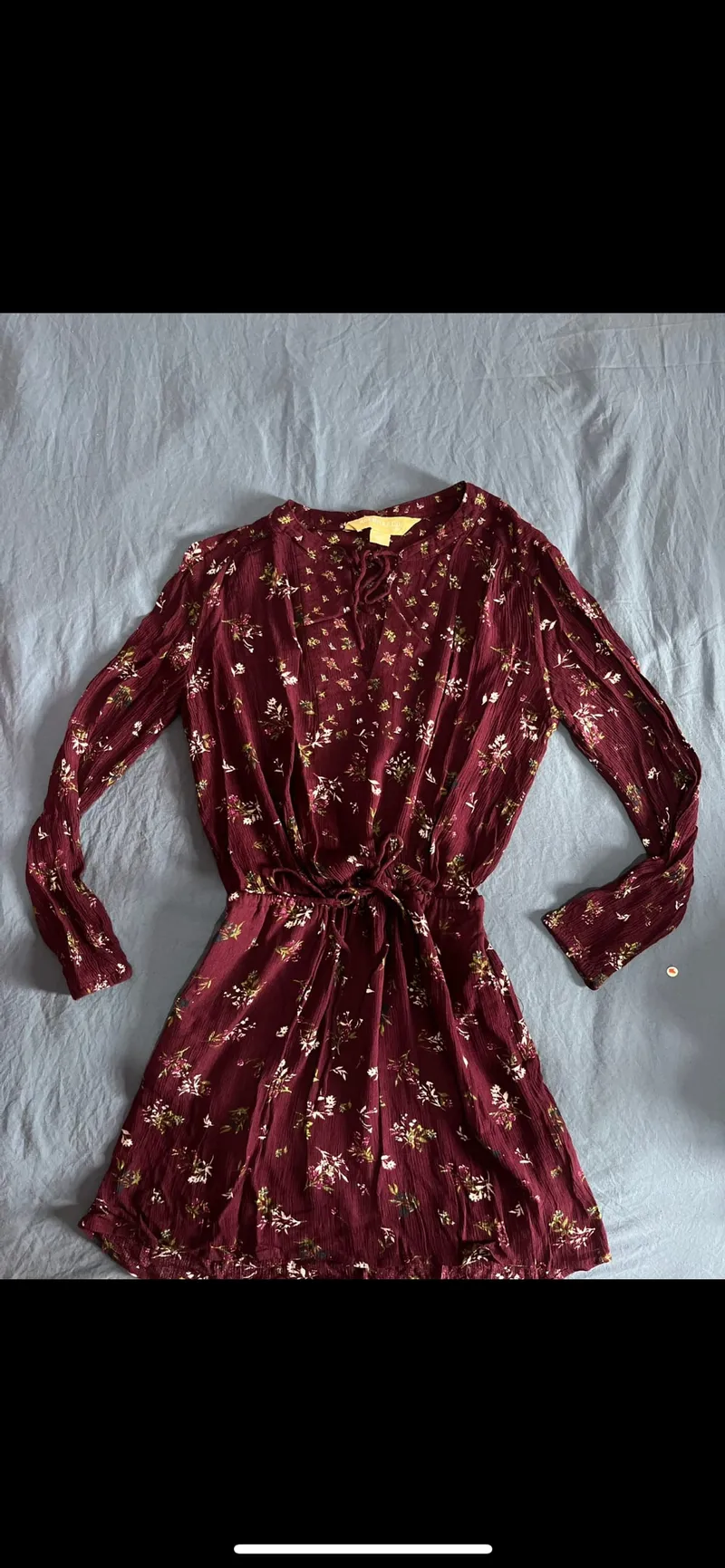 Vintage Fairy Summer dress Wanita burgundy red photo 1