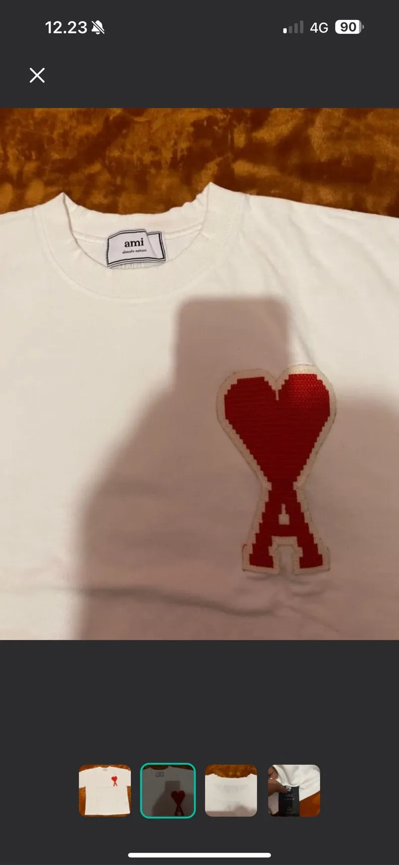 AMI Paris Streetwear Luxury T-shirt Pria white red photo 1