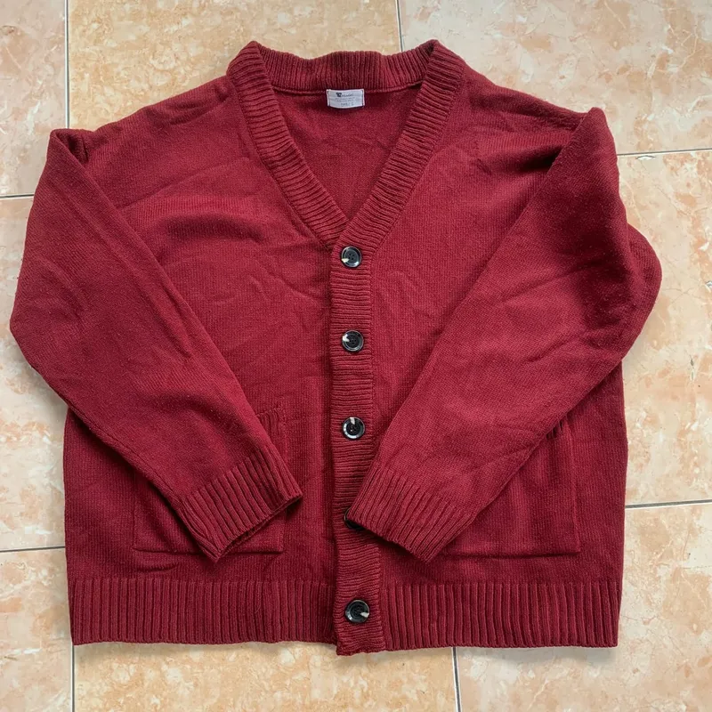 Streetwear Grunge Cardigan Pria red photo 1