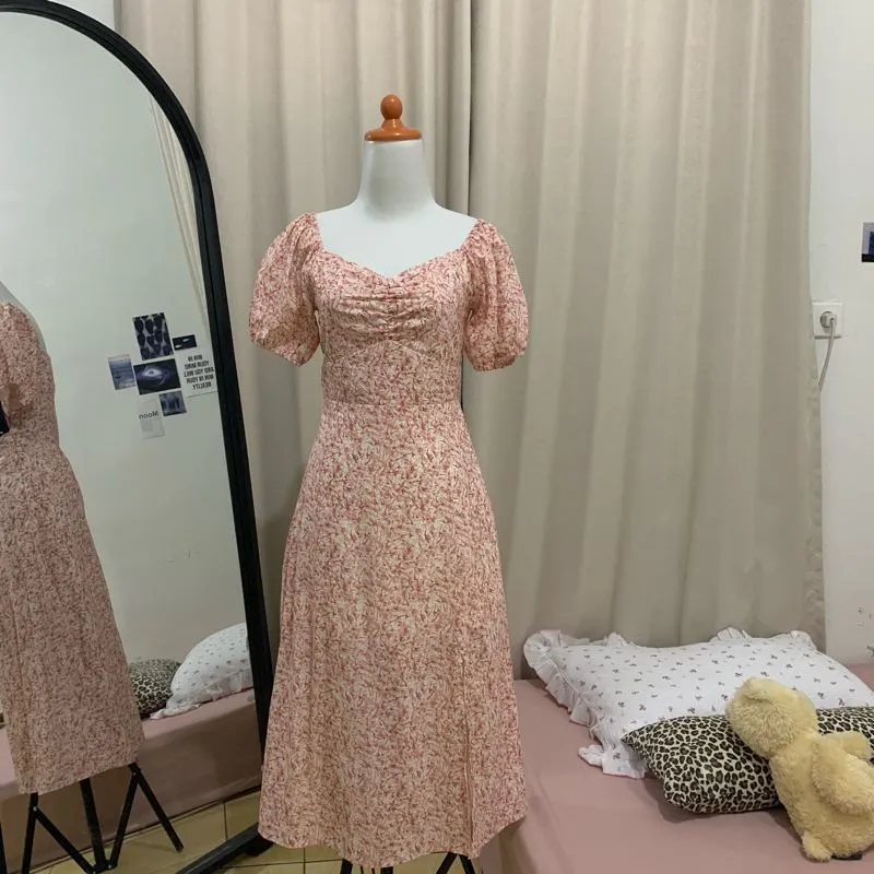 Fairy Coquette Summer dress Wanita orange pink photo 1