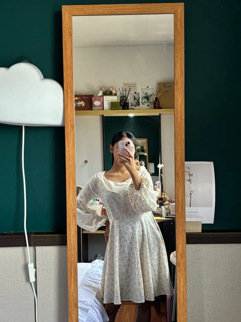 Fairy Casual Summer dress Wanita cream photo 1