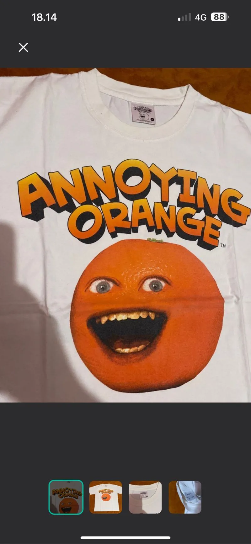 Streetwear Y2K T-shirt Pria orange white photo 1