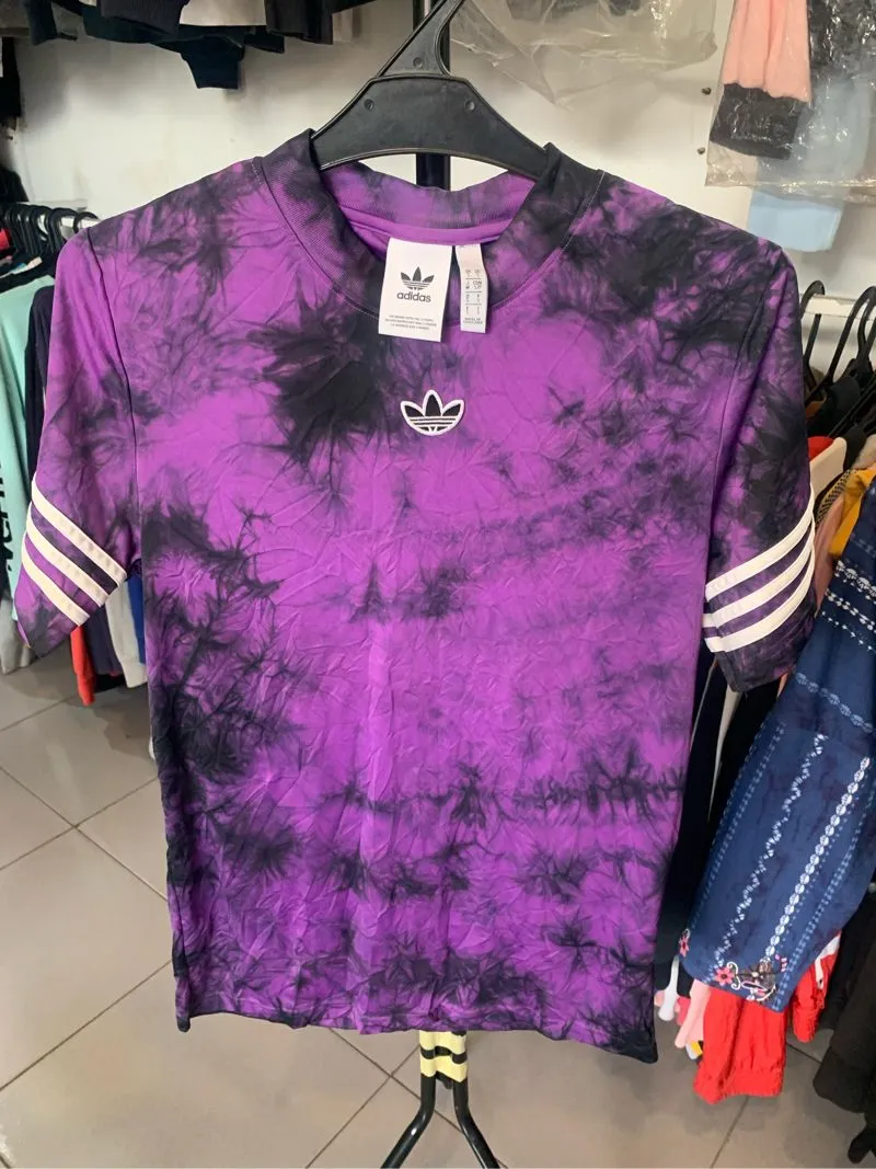 Adidas Casual T-shirt Wanita purple white photo 1