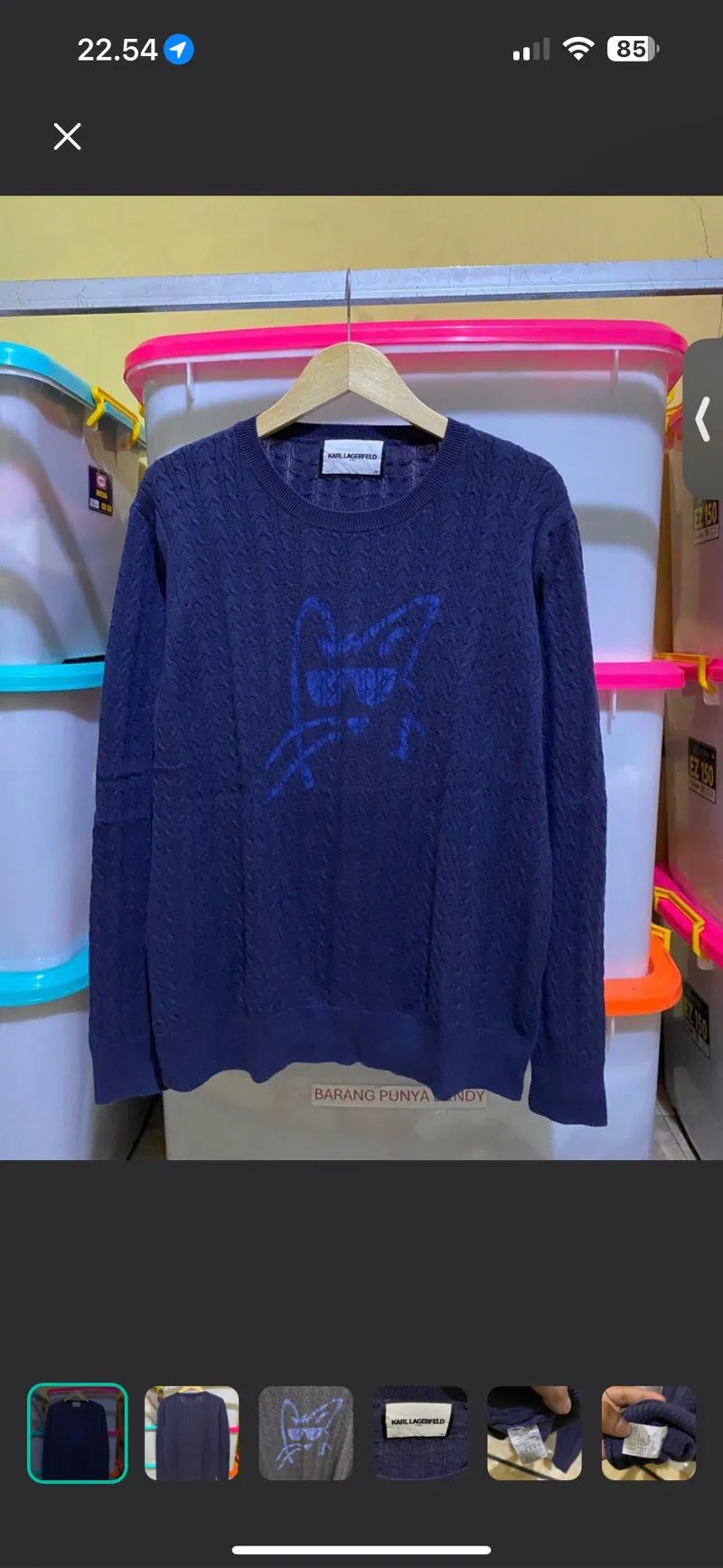 Karl Lagerfeld Streetwear Luxury Sweatshirt Pria navy photo 1
