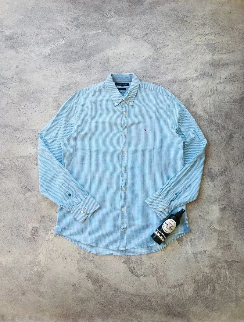 Tommy Hilfiger Avant Garde Minimalist Formal shirt Pria white blue photo 1