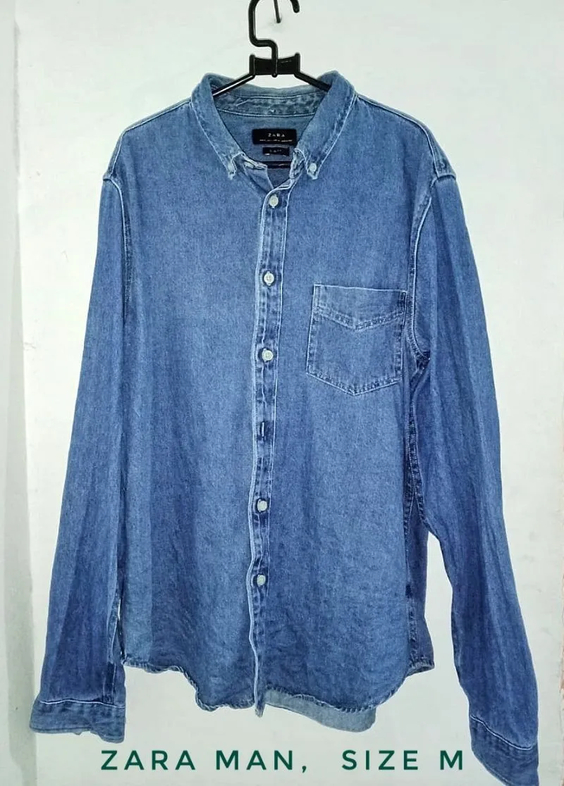 Zara Vintage Casual Denim jacket Pria blue photo 1