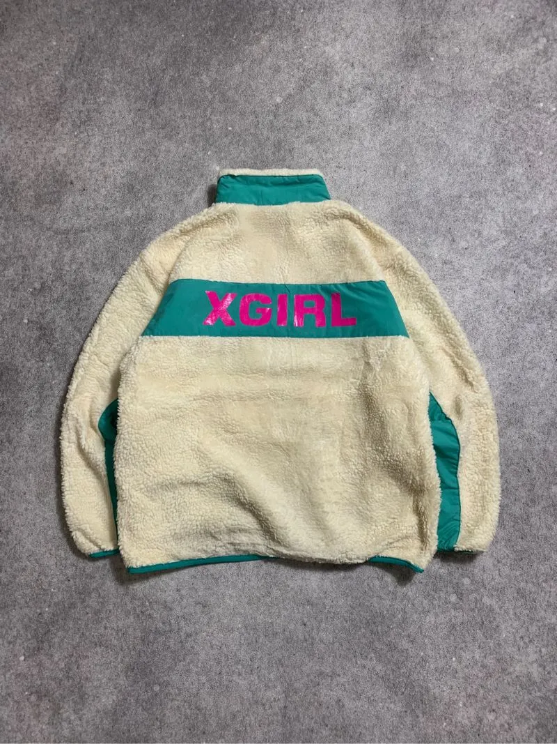 X-girl Streetwear Skater Fleece Pria green cream photo 1