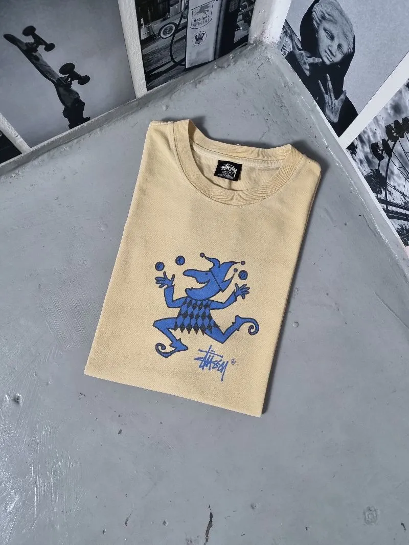 Stussy Streetwear T-shirt Pria yellow cream photo 1