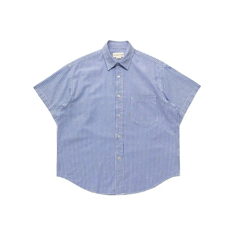 Lafudge Casual Formal shirt Pria white blue photo 1