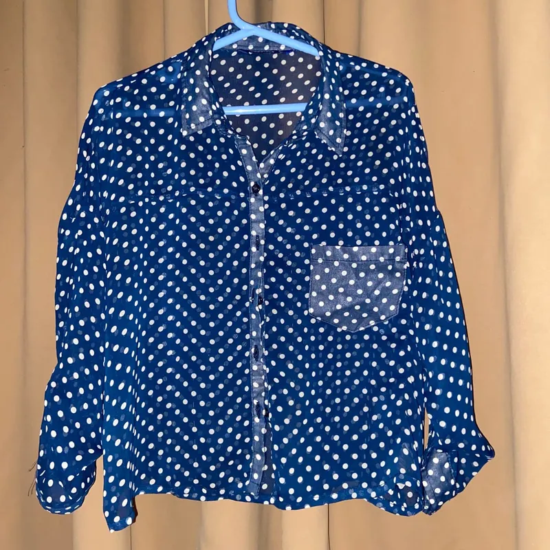 Minimalist Casual Blouse Wanita blue photo 1
