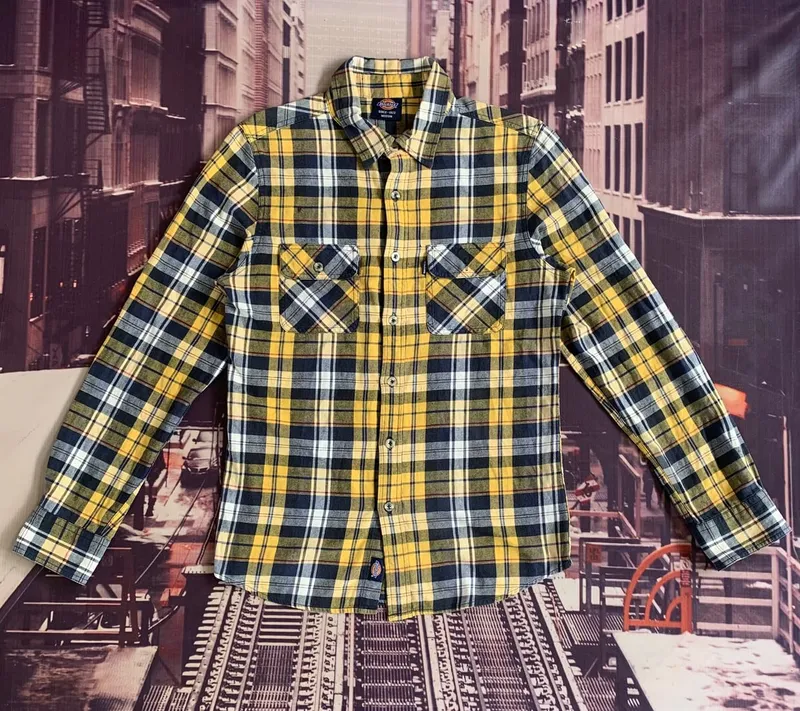 Dickies Casual Casual shirt Pria white yellow photo 1