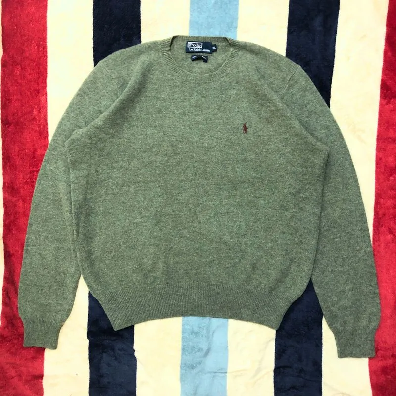 Polo Ralph Lauren Vintage Luxury Sweater Pria green gray photo 1