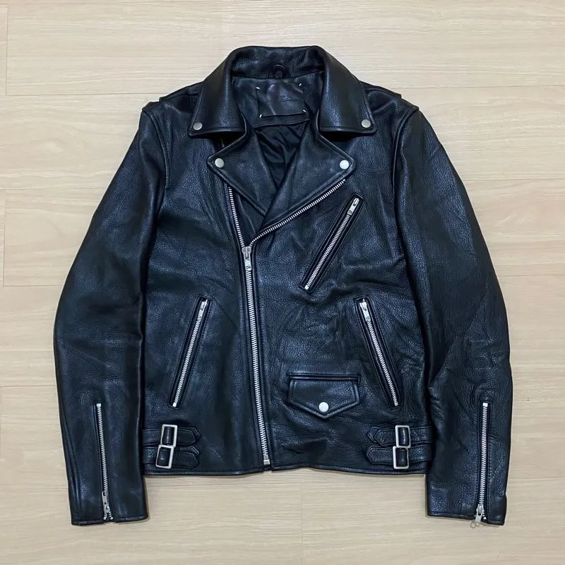 Vivastudio Grunge Biker Leather jacket Pria black photo 1