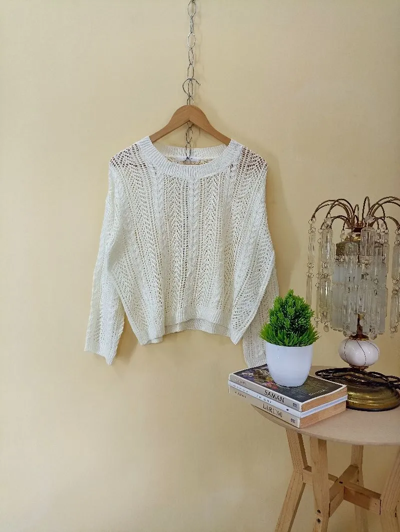 Japanese brand Vintage Luxury Sweater Wanita white photo 1