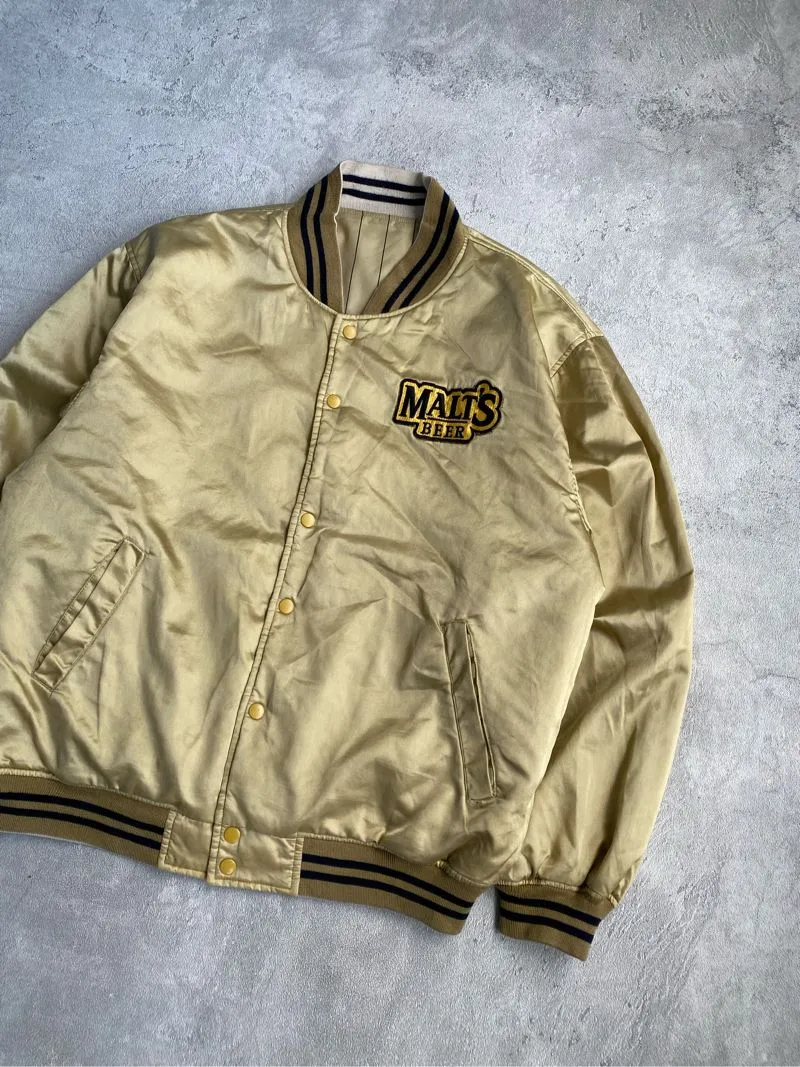 Japanese brand Vintage Varsity jacket Pria khaki