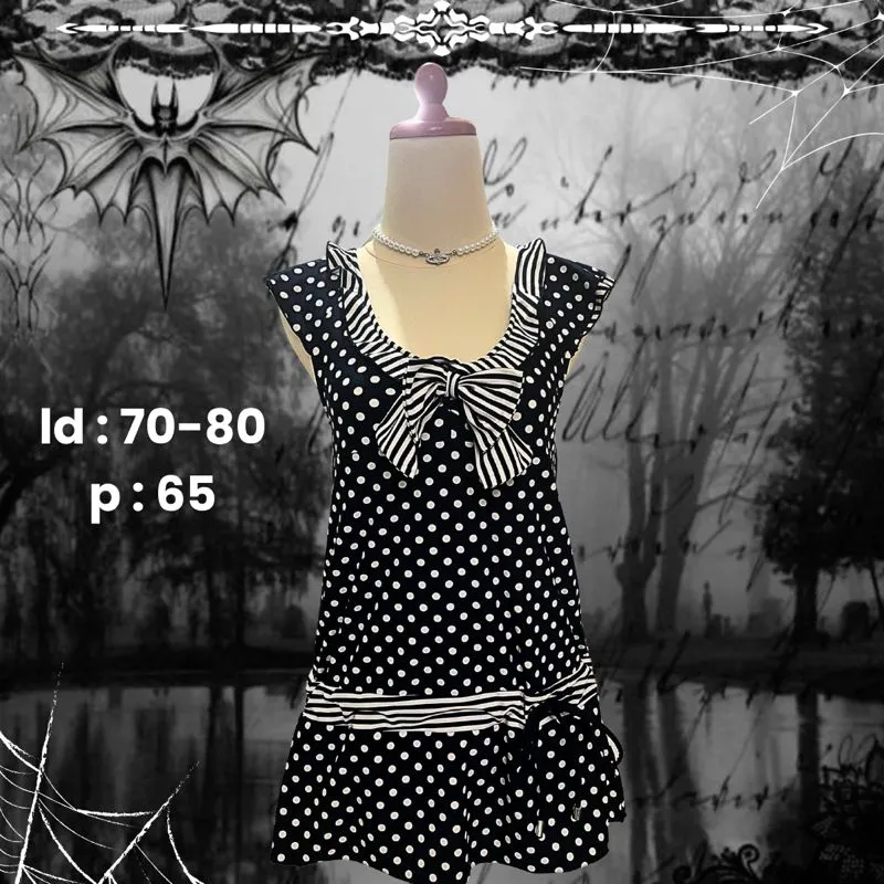Japanese brand Vintage Lolita Wanita white black photo 1
