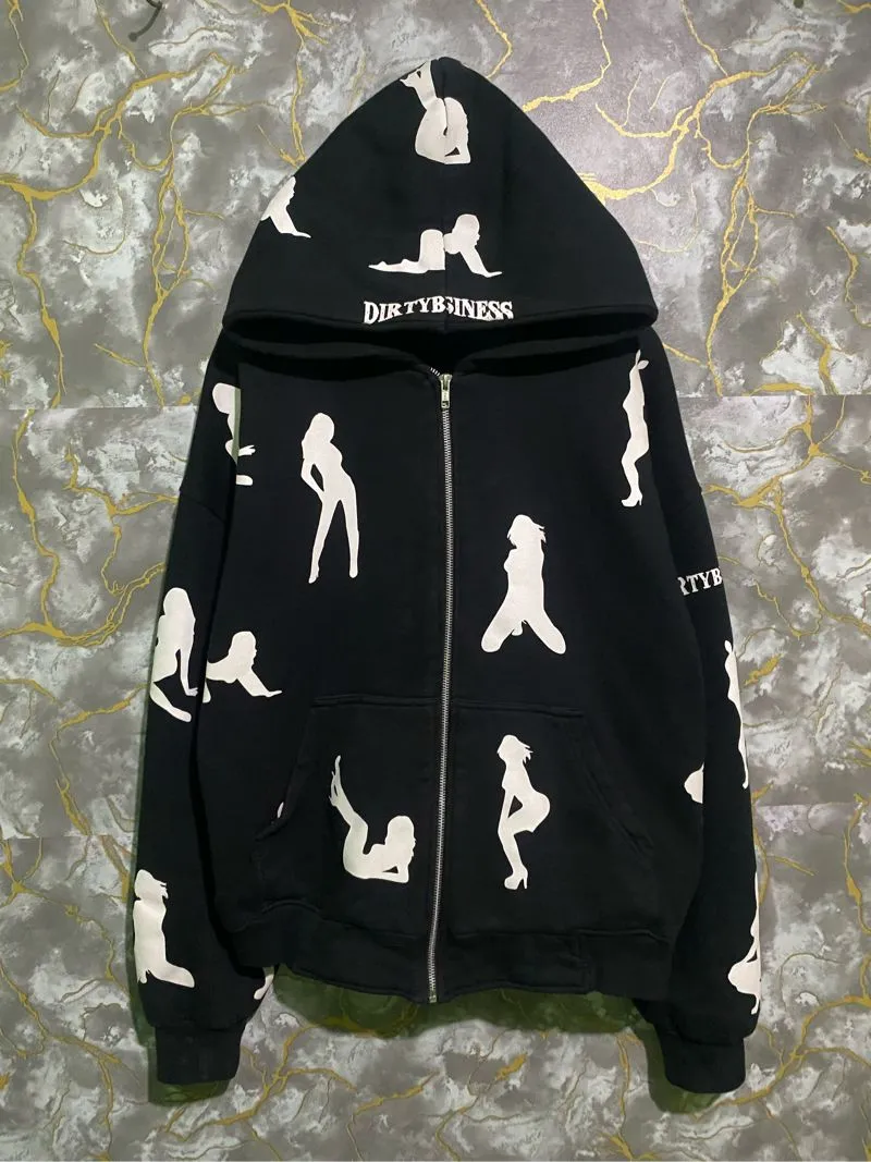 Dirty Business Streetwear Hoody Pria white black photo 1