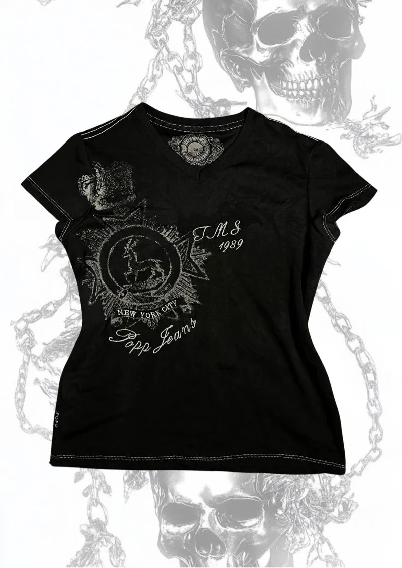 Japanese brand Goth Emo T-shirt Wanita black photo 1