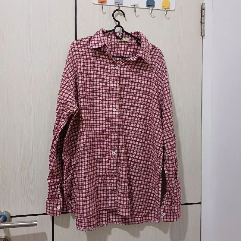 Streetwear Casual Blouse Wanita white red photo 1