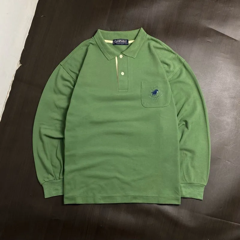 Vintage Casual Polo shirt Pria green photo 1