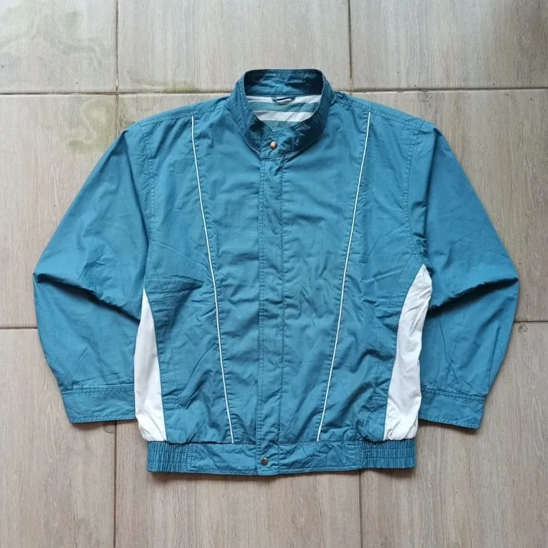 Japanese brand Biker Sportswear Windbreaker Pria white blue photo 1