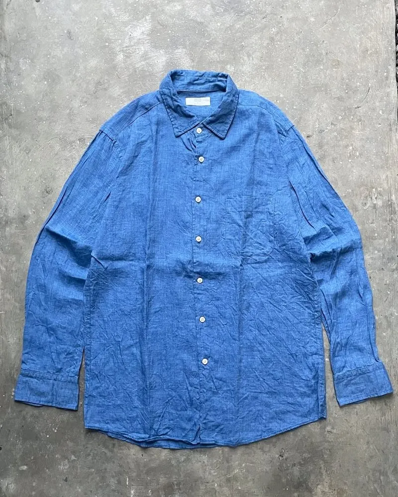 Uniqlo Casual Formal shirt Pria blue photo 1