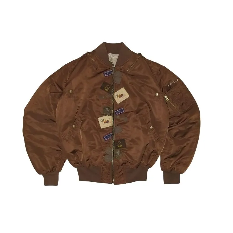 Karl Helmut Vintage Streetwear Bomber jacket Pria brown photo 1