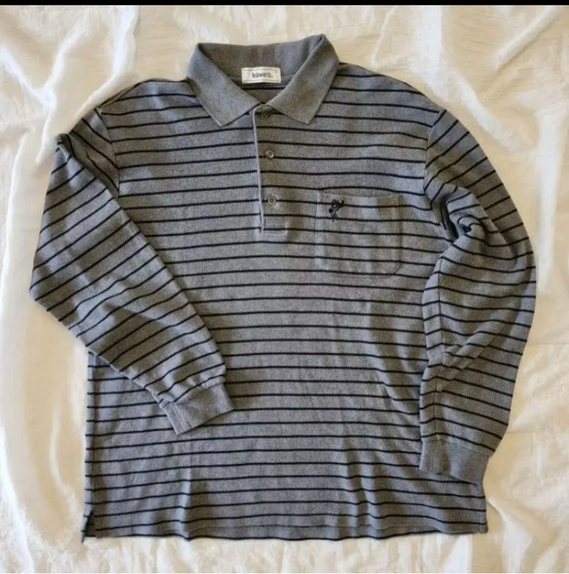 Casual Polo shirt Pria black gray photo 1