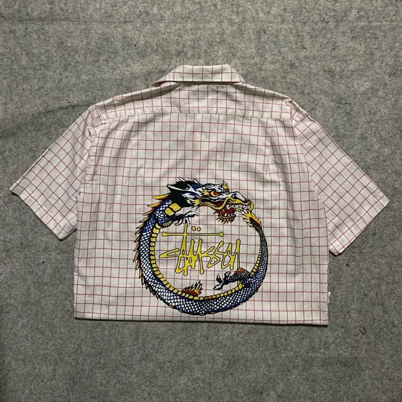 Streetwear Casual shirt Pria white red photo 1