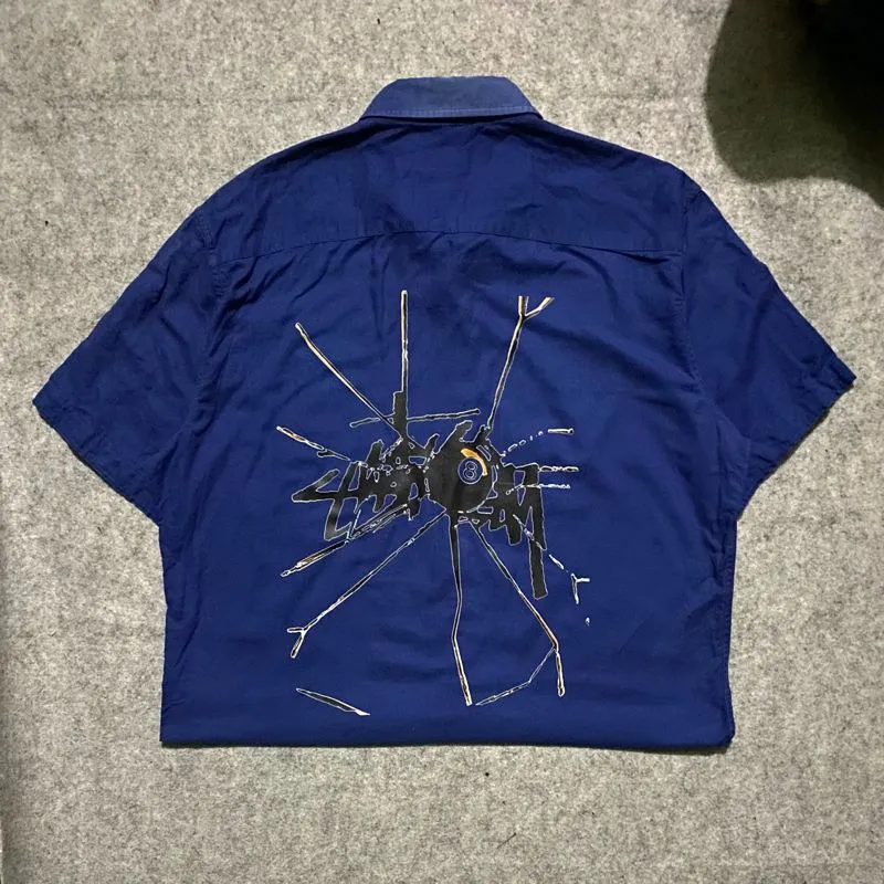 Vintage Streetwear Casual shirt Pria navy photo 1