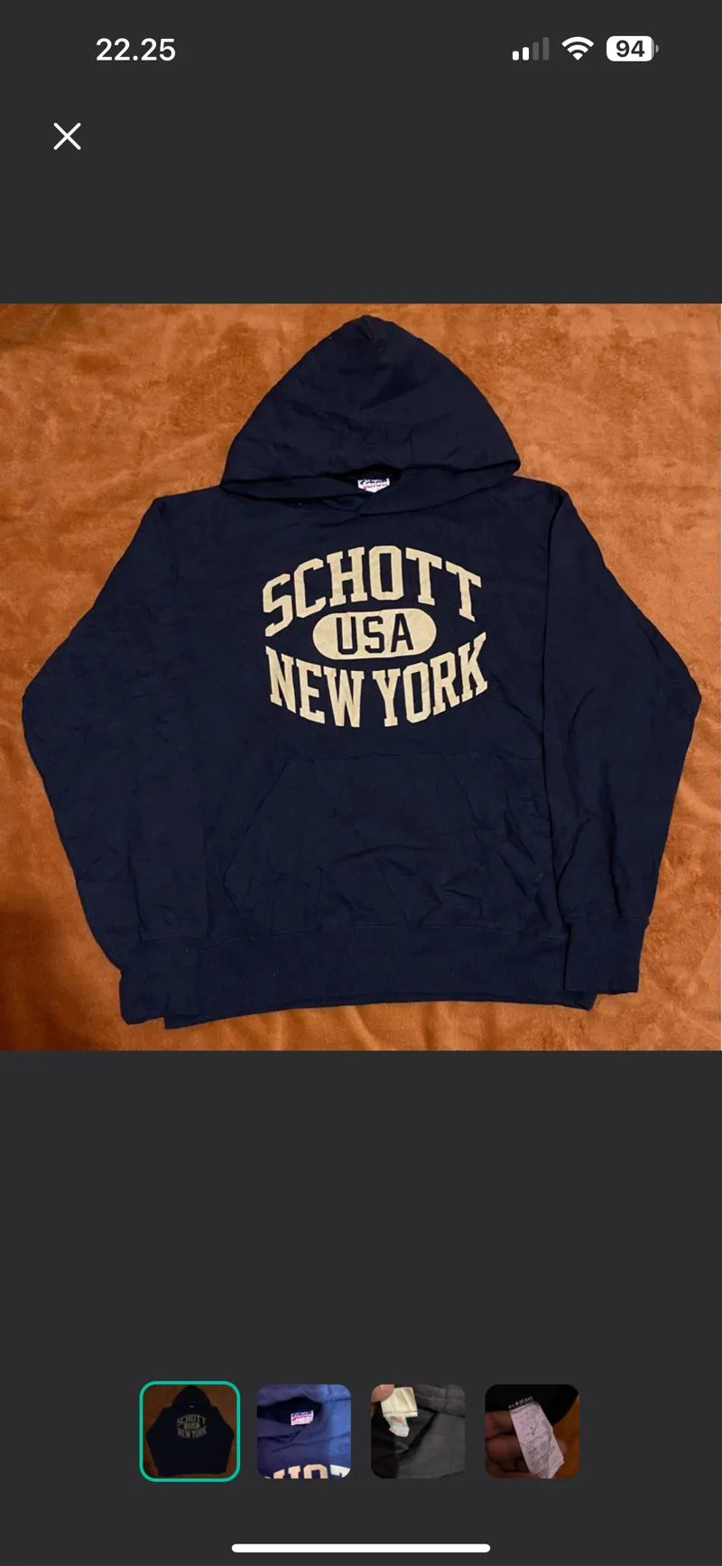 Schott NYC Streetwear Y2K Hoody Pria navy black photo 1