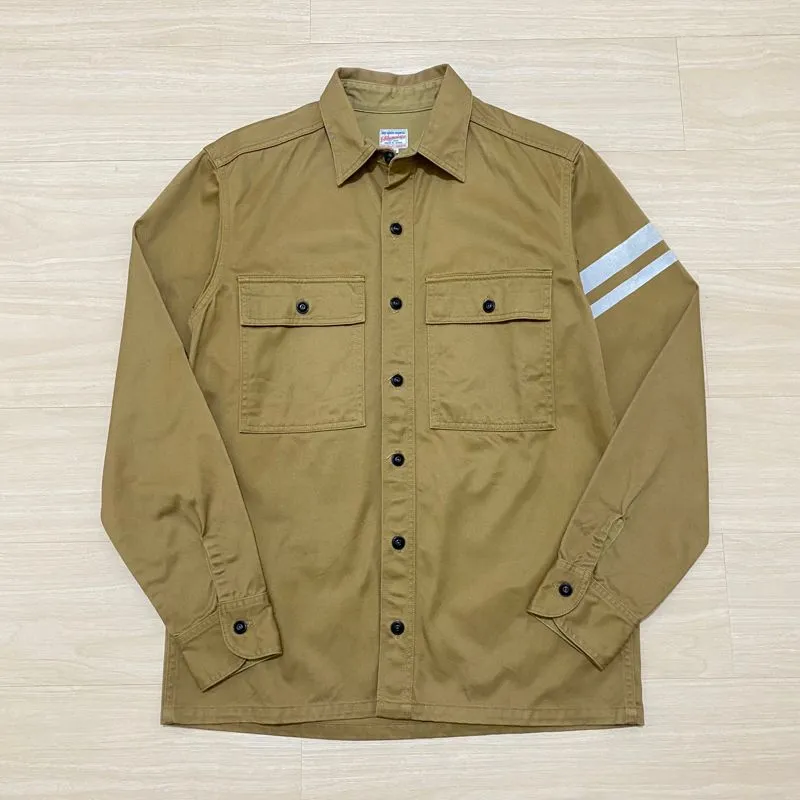Momotaro Biker Casual Denim jacket Pria tan photo 1
