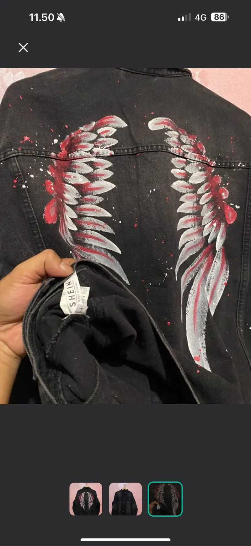 Shein Streetwear Y2K Denim jacket Pria black photo 1
