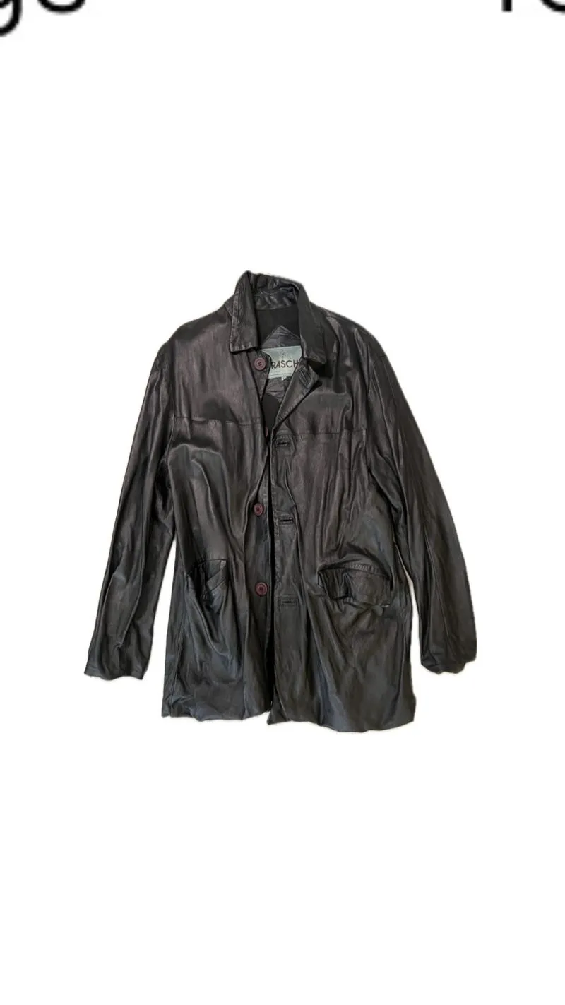 Vintage Grunge Leather jacket Wanita black photo 1