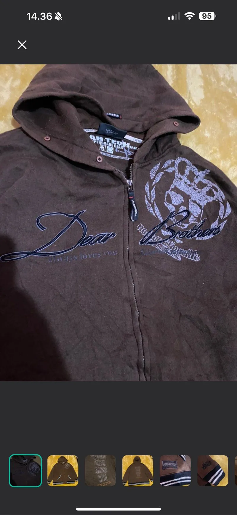 Japanese brand Streetwear Y2K Hoody Pria brown photo 1
