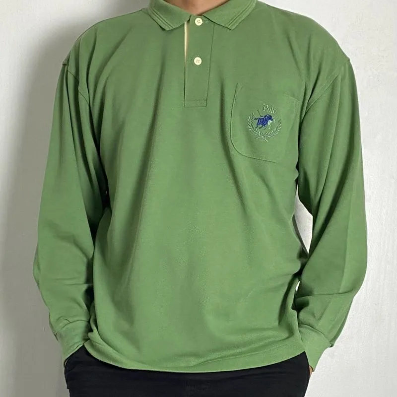Vintage Casual Polo shirt Pria green photo 1